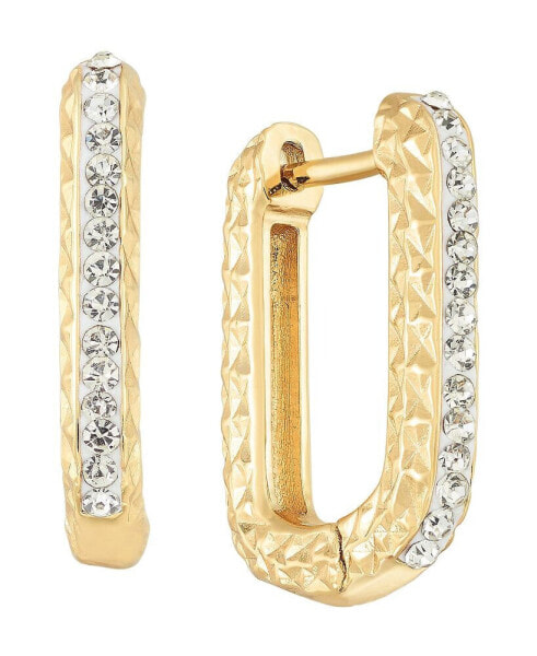 Clear Crystal Diamond Cut Hinged Hoop Earring