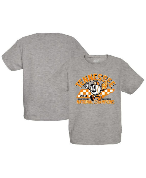 Big Boys and Girls Gray Tennessee Volunteers 2024 NCAA Men's Baseball College World Series Champions Mascot T-Shirt