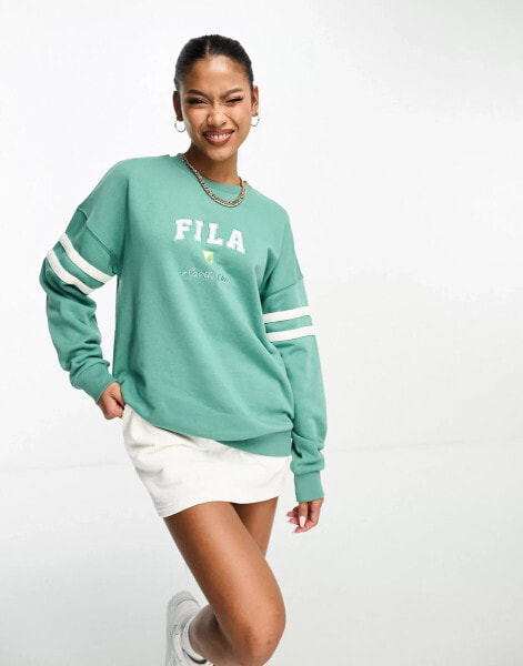 Fila collegiate logo crew neck sweat in green