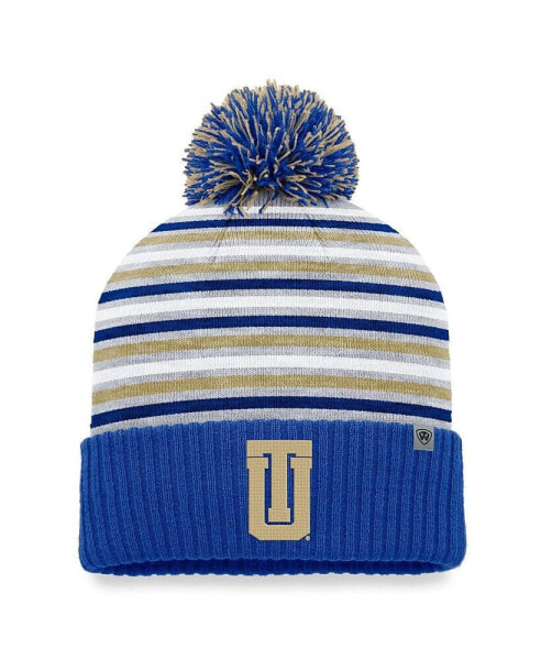 Men's Royal Tulsa Golden Hurricane Dash Cuffed Knit Hat with Pom