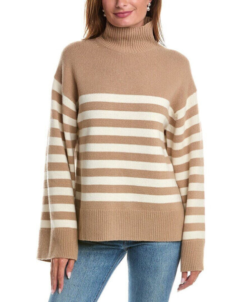 Theory Turtleneck Wool & Cashmere-Blend Sweater Women's Brown M