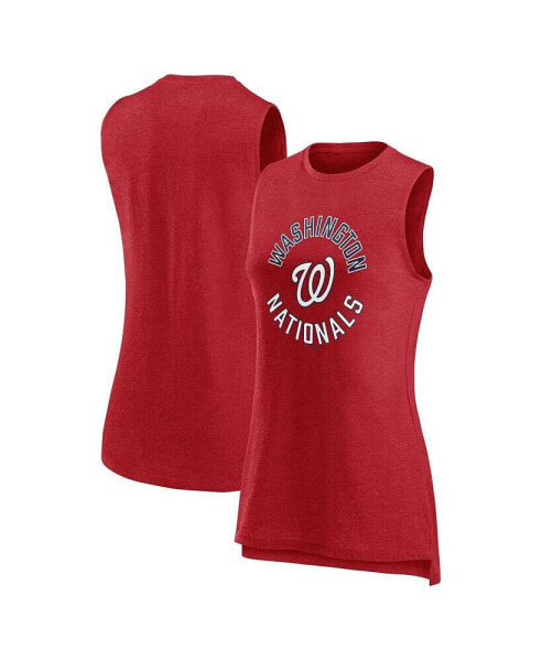 Women's Heather Red Washington Nationals What Goes Around Tank Top