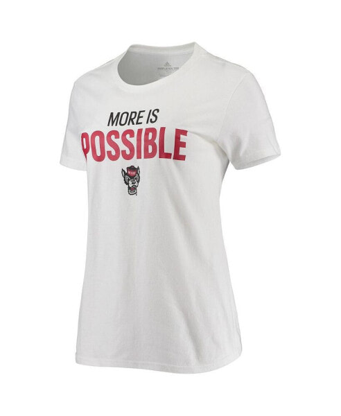 Women's White NC State Wolfpack More Is Possible T-shirt