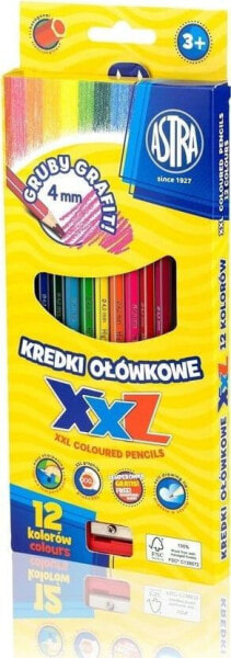 Astra Kredki ołówkowe hexagonalne 12 kolorów Astra