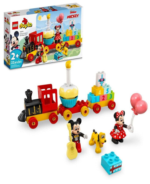 Duplo 10941 Disney Junior Mickey & Minnie Birthday Train Toy Building Set with Pluto Minifigure