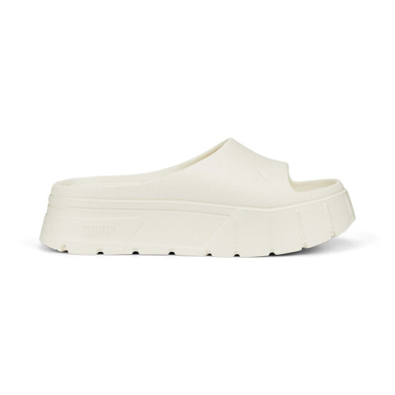 Puma Mayze Stack Injex Platform Slide Womens White Casual Sandals 38945405