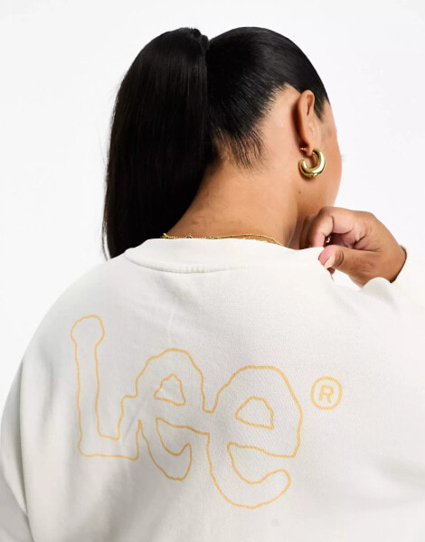 Lee Plus logo sweatshirt in off white