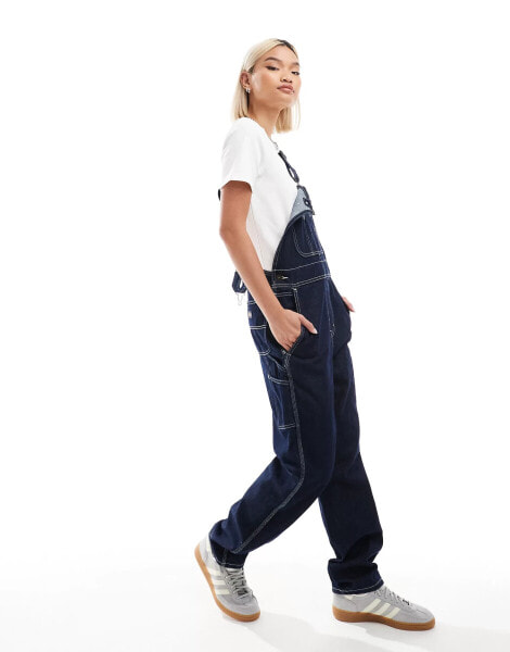 Dickies classic denim dungarees in dark blue