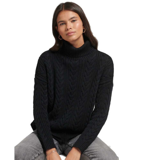 SUPERDRY Drop Shoulder Cable Roll Neck sweater