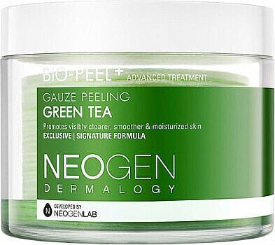 Glättende und feuchtigkeitsspendende Peeling-Gesichtspads mit Grüntee-Extrakt - Neogen Dermalogy Bio Peel Gauze Peeling Green Tea 8 St.