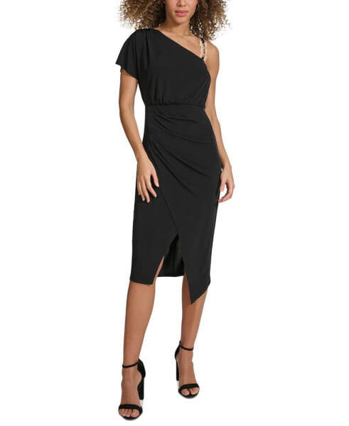 Women's One-Shoulder Midi Dress