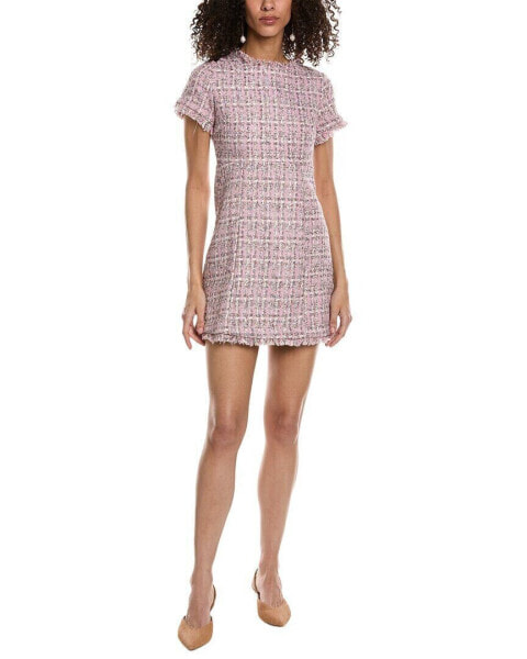 Aiden Tweed Wool-Blend Mini Dress Women's Pink L