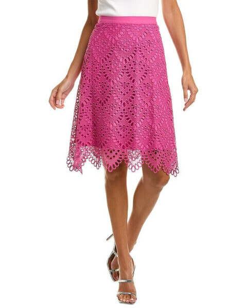 Donna Karan Tile Lace Midi Skirt Women's