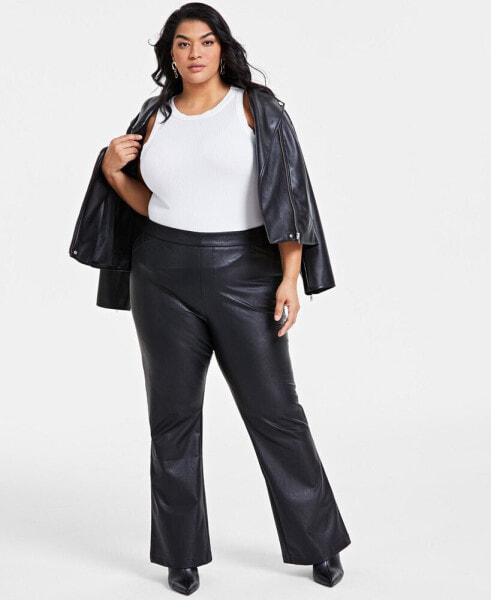 Plus Size Faux-Leather Pants, Created for Macy's