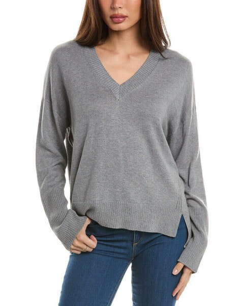 Hannah Rose High-Low Cashmere-Blend Sweater Women's Grey O/S