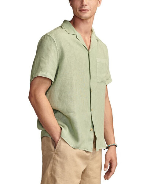 Men's Linen Camp Collar Short Sleeve Shirt