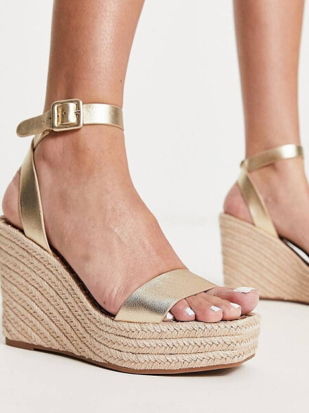 Steve Madden Upstage espadrille wedges in gold