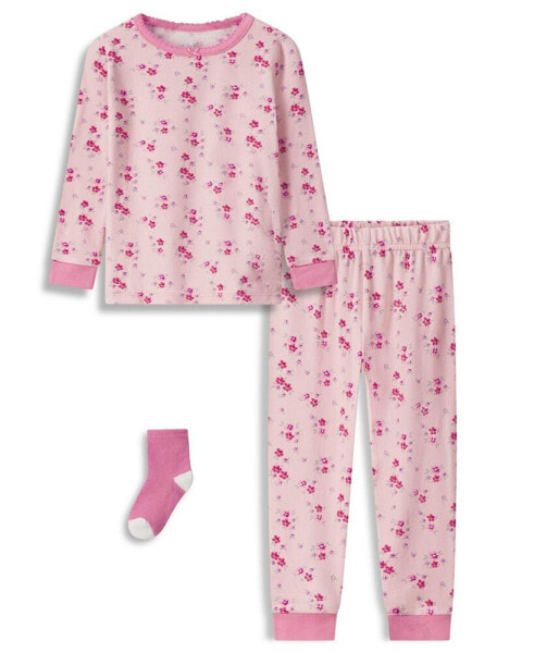 Baby and Toddler Girl Snug Fit 3-Piece Pajama Set