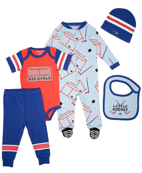 Baby Boys Hockey Layette 5 Piece Set