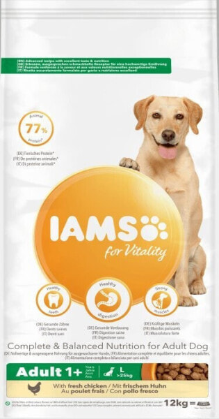 IAMS IAMS-Sucha karma for Vitality dla dorosłych psów ras dużych ze świeżym kurczakiem 12kg