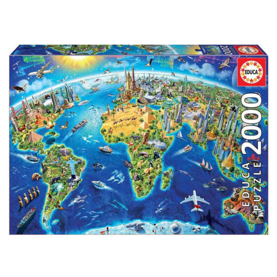 EDUCA BORRAS 2000 Pieces Símbolos Del Mundo Wooden Puzzle