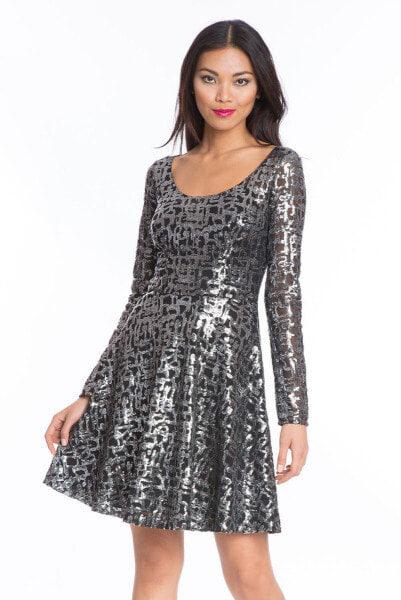 Plenty By Tracy Reese Audriana Cocktail Dress Black Silver Size 0