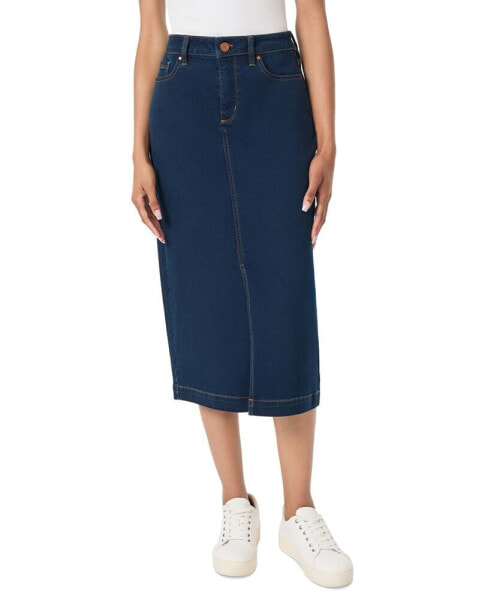 Women's Denim Midi Pencil Skirt