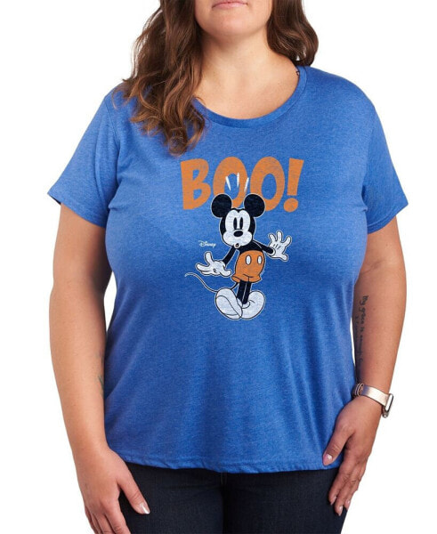 Trendy Mickey Mouse Boo Plus Size Graphic T-shirt