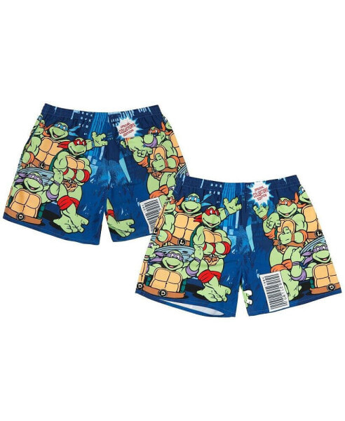 Men's Blue Teenage Mutant Ninja Turtles Comic Big Print Shorts