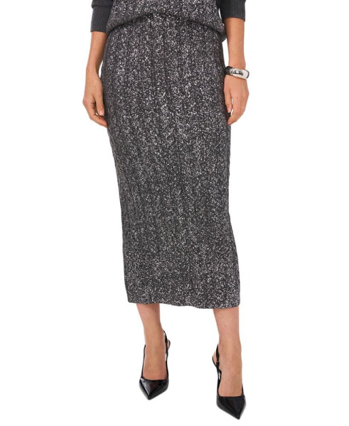 Women's Cable-Knit Shine Pull-On Midi Sweater Skirt