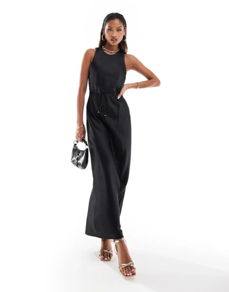 River Island racer midi dress in black