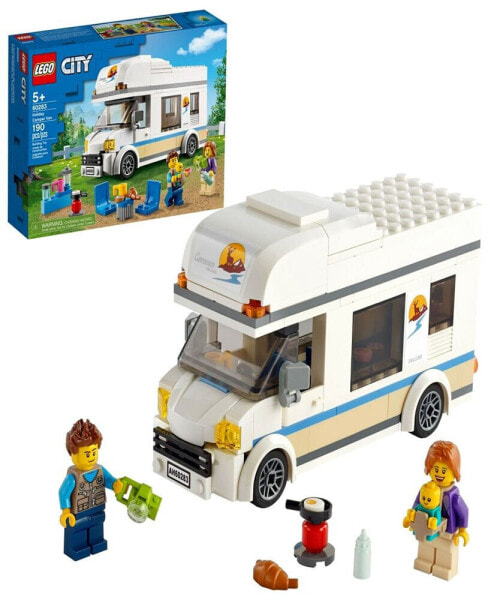 City 60283 Holiday Camper Van Toy Building Set with Family Minifigures