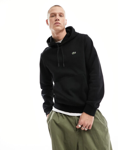 Lacoste logo hoodie in black