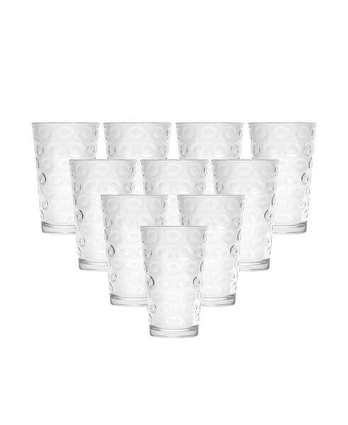 Double Circle Set of 10 - 7 oz Juice Glasses