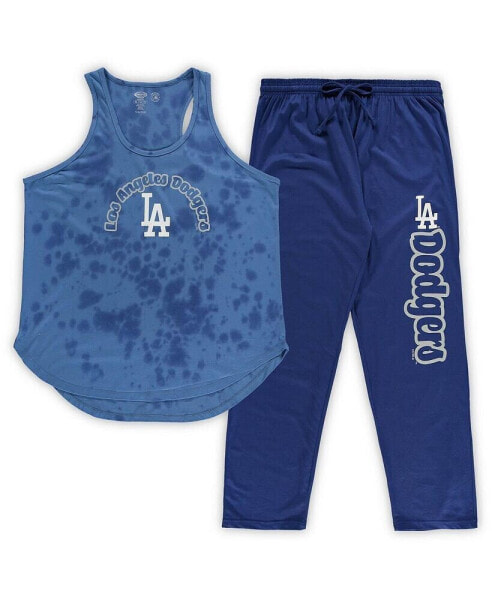 Женская пижама Concepts Sport Womens Royal Los Angeles Dodgers Plus Size Jersey Tank Top and Pants Sleep Set