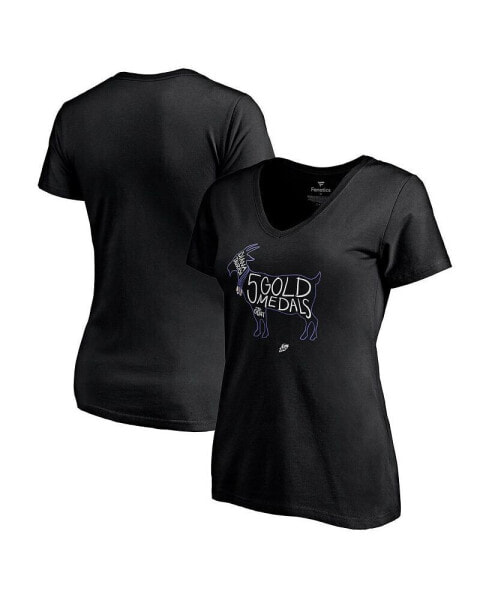 Women's Diana Taurasi Black Phoenix Mercury Player V-Neck T-shirt