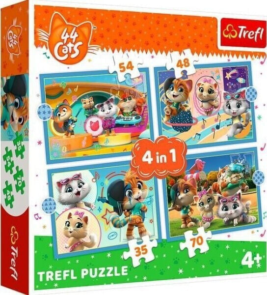 Trefl PUZZLE 4W1 TREFL KOCIA FERAJNA PUD