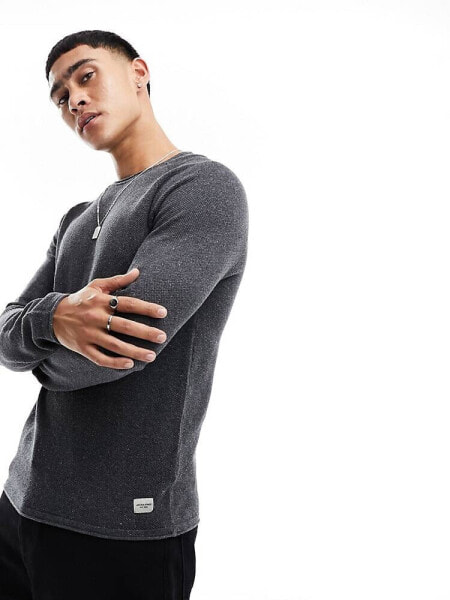 Jack & Jones Essentials crew neck jumper in grey