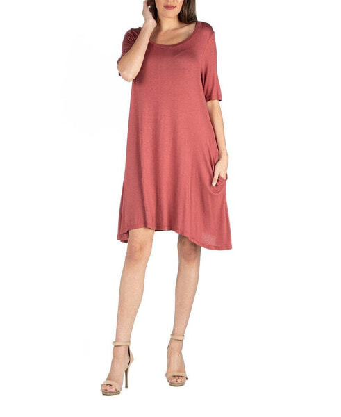 Soft Flare T-Shirt Dress with Pocket Detail