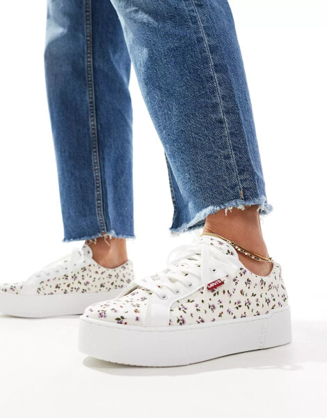 Levi's Tijuana trainers with all over floral print in white