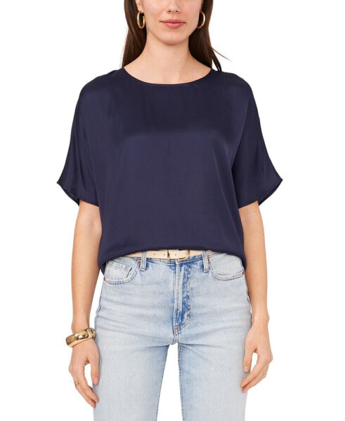 Women's Satin Dolman-Sleeve Top