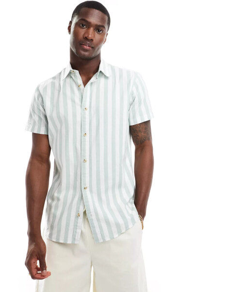 Jack & Jones oxford stripe shirt in mint