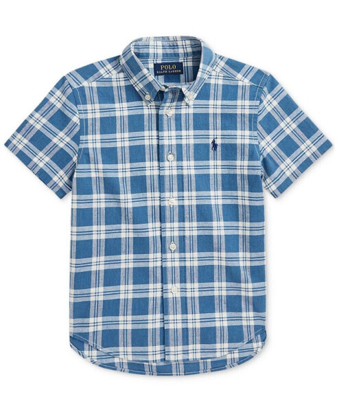 Toddler & Little Boys Plaid Cotton Short-Sleeve Shirt