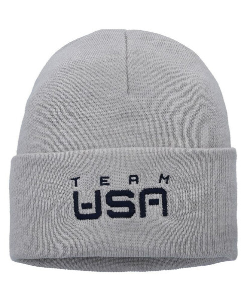 Men's Heather Gray Team USA Cuffed Knit Hat