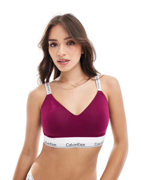 Calvin Klein Full Cup Bralette - Modern Cotton in purple potion