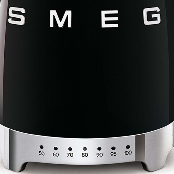 SMEG electric kettle KLF04BLEU (Black) - 1.7 L - 2400 W - Black - Plastic - Stainless steel - Adjustable thermostat - Water level indicator