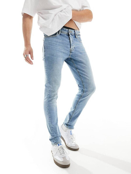 Jack & Jones glenn slim jean in mid wash blue