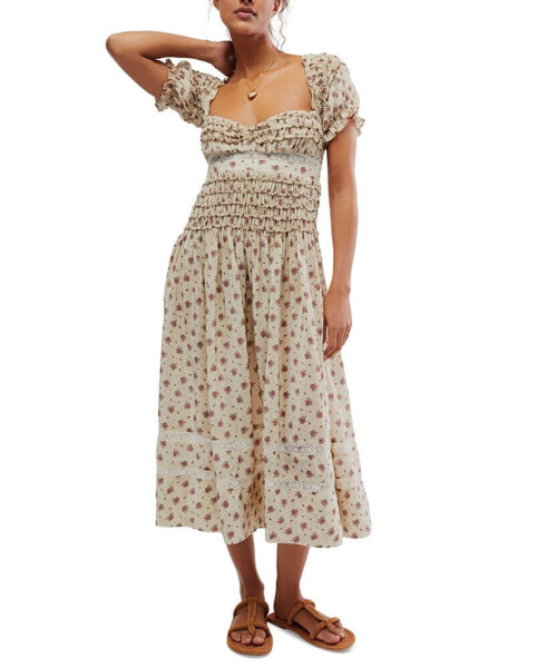 Women's Bali Juniper Floral Print Ruffled Midi Dress