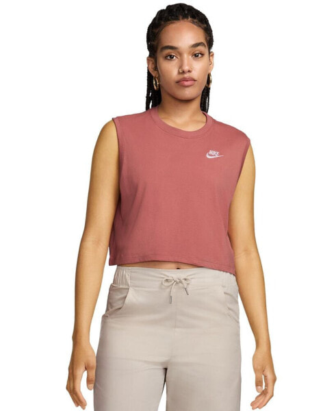 Women's Sportswear Club Cropped Sleeveless T-Shirt