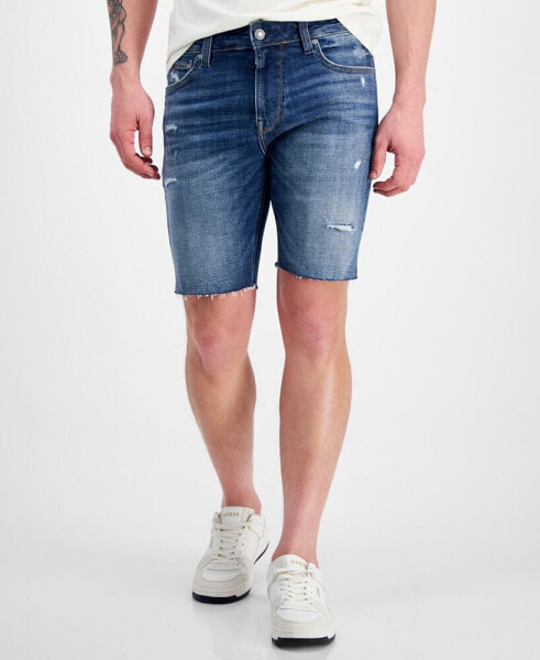 Logan Distressed 9" Denim Shorts